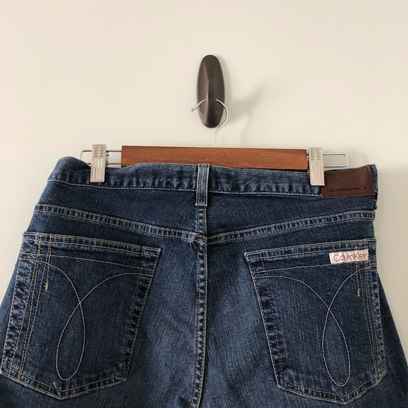 Calvin Klein Lean Fit Dark Wash Cuffed Jeans Size 12 - Picture 6 of 9